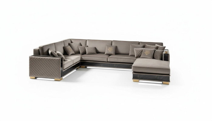 Woonlandschap hoekbank U-vorm bank Zitbank gestoffeerde bank Sofa's Meubels Bank Italië.