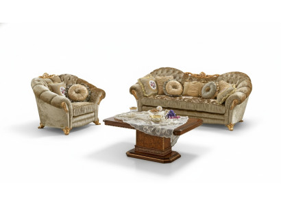 Design Beklede Bankstellen Stof Relax Modern Set Beige Bankstel 3+1 Zits