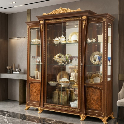Vitrine Eetkamer dressoir Houten kasten Meubels Woonkamer dressoir Glas Kast