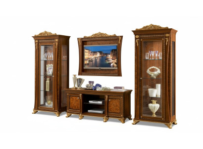 Set 4-delig. Woonkamer tv 2x Vitrine tv frame hout Luxe set Groep Italië