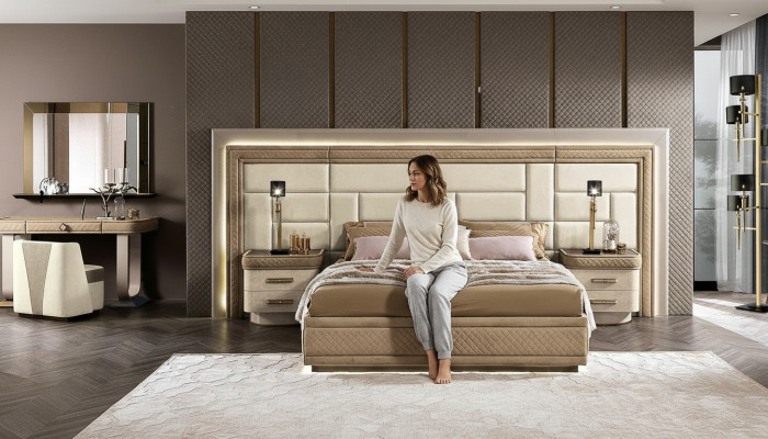 Ontwerpmeubelen Moderne Luxe Bedden Nieuw Bed 2x Nachtkastje 3 delig Slaapkamer Set