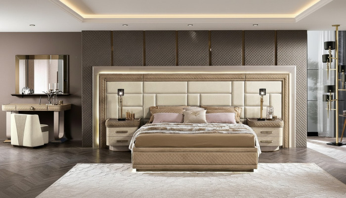 Ontwerpmeubelen Moderne Luxe Bedden Nieuw Bed 2x Nachtkastje 3 delig Slaapkamer Set