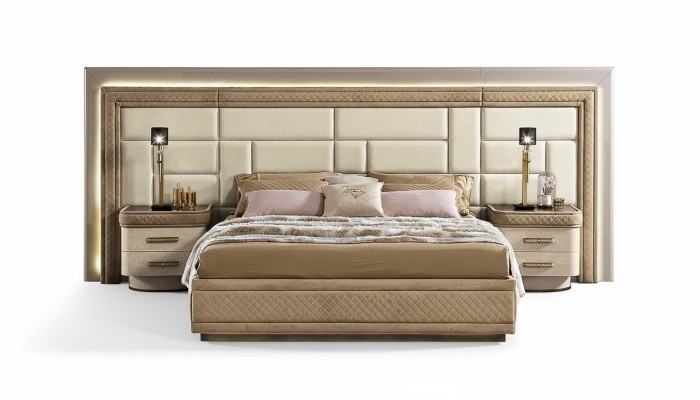 Ontwerpmeubelen Moderne Luxe Bedden Nieuw Bed 2x Nachtkastje 3 delig Slaapkamer Set