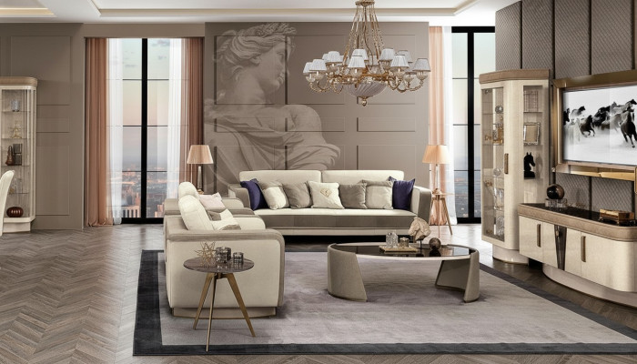 Bankstel 3+1+1 zits set Designbanken Beklede banken Ontspan Modern Bank nieuw