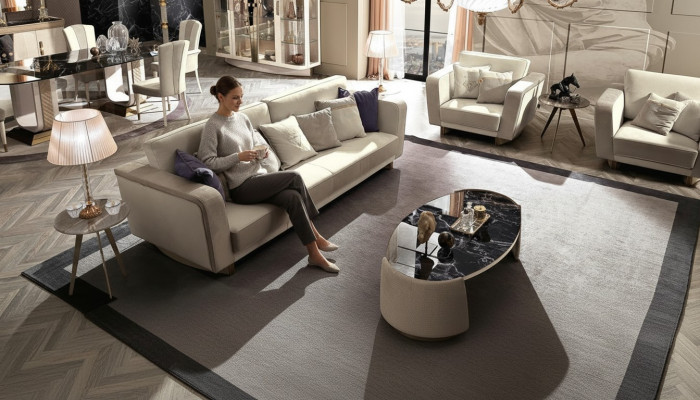 Italiaanse meubels bankstel 3+1+1 zits set design bank gestoffeerde banken bank