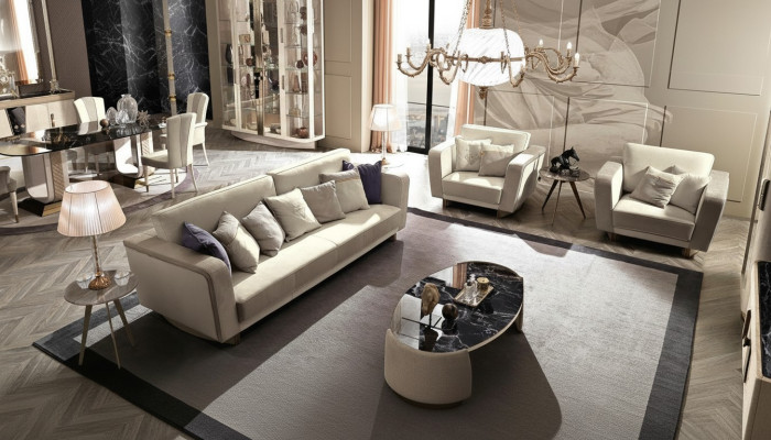 Italiaanse meubels bankstel 3+1+1 zits set design bank gestoffeerde banken bank
