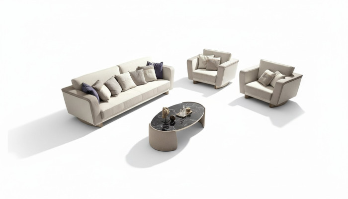 Italiaanse meubels bankstel 3+1+1 zits set design bank gestoffeerde banken bank