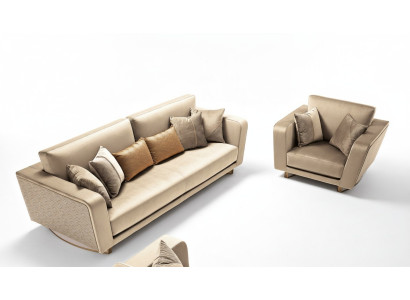 Sofaset 3+1 zitter set Ontwerpbanken bekleden banken leer Relax Modern nieuw