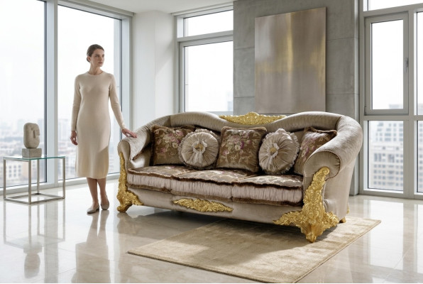 Sofa Bank Stoff Bankstel 3-zits Stoff Driepersoons Design Bekleding Luxe Stoel Nieuw