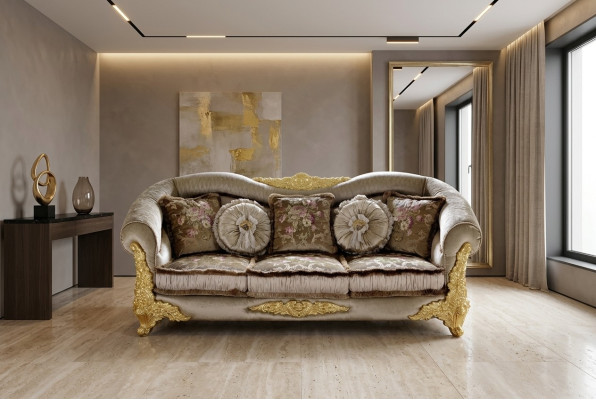 Sofa Bank Stoff Bankstel 3-zits Stoff Driepersoons Design Bekleding Luxe Stoel Nieuw
