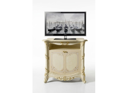 TV-meubel RTV woonkamer design rek Beige houten planken Lowboard Italië nieuw