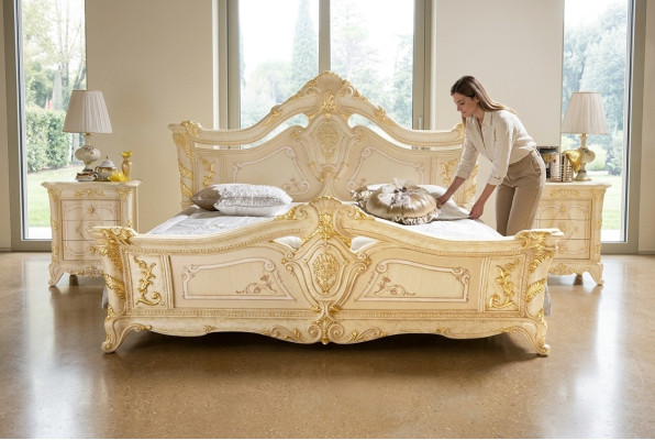 Tweepersoonsbed Bedden Slaapkamer Meubels Massief hout MobilPiu Luxury Bed