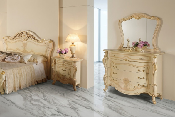 Ontwerpmeubelkastgroep Nieuw Luxe 2-delige ladekast Spiegel Houten set Klassiek