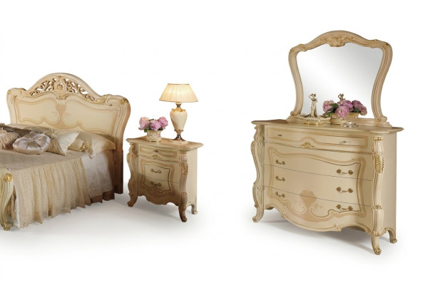Ontwerpmeubelkastgroep Nieuw Luxe 2-delige ladekast Spiegel Houten set Klassiek