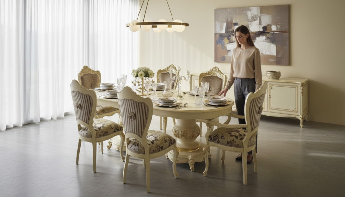 Eetkamer Woonkamer Eettafels Tafels Tafel Meubels Eettafel Natuurlijk hout Retro Stijl