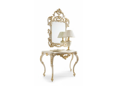Sidetable Spiegel Dressoir 2-delig Set Nieuw Hout Italiaanse meubels Stijl Barok