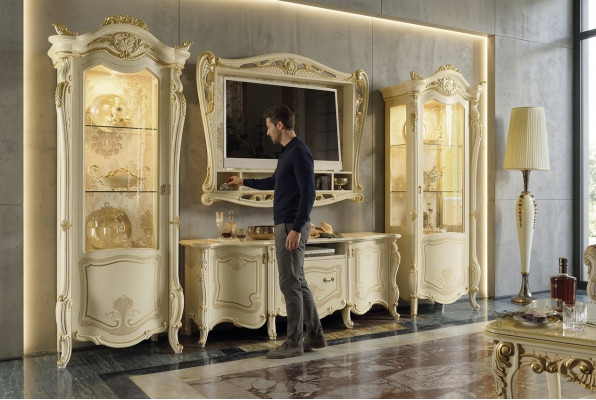 Ontwerp woonkamer wand dressoir 2x kast rtv tv frame dressoir 4-delige set vitrine