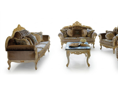 Sofa set 3+2 zits woonkamer meubels Art Deco bank stoffen bank banken