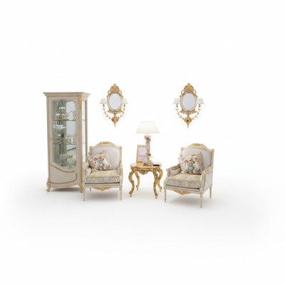 Fauteuil Bank Salontafel Tafel Banken Woonkamer Set 2x Fauteuil Bijzettafel 3-delig