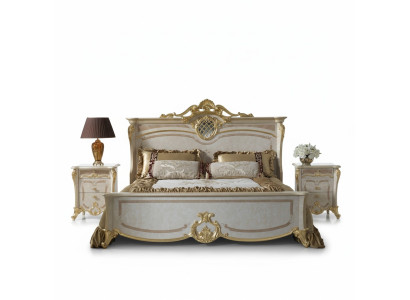 Slaapkamermeubelset - Bed met twee nachtkastjes in een modern ontwerp