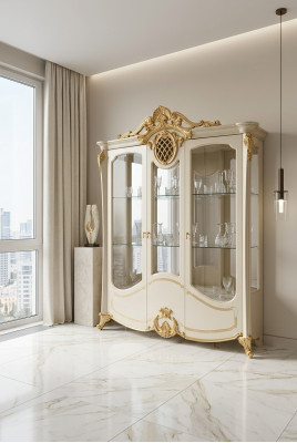 Vitrinekast Vitrinekasten Design Italiaanse meubels Woonkamer Nieuw