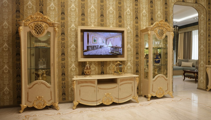 Ontwerp woonkamer wand dressoir 2x kast tv laag dressoir dressoir 3-delige set vitrine