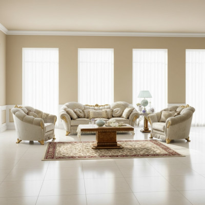 Woonkamer stoffen bankstel set 3+1+1 zitsbank zitkussen Italië Woonkamer stoffen bankstel set 3+1+1 zitsbank zitkussen Italië
