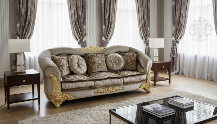 Bank 3-zits bankstel kamer bruin Chesterfield driezitter bank bekleding design.
