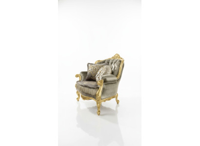 Fauteuil Relax Stof Lounge Club Bekleding Ontwerp Bank Bank Zitter Luxe Goud Nieuw