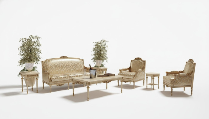 Sofa set 3+1 set design bankbekleding bank klassieke luxe groep