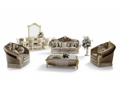 Klassieke designer bank gestoffeerde bankstel 3+1+1-zits banken banken textiel