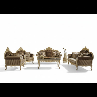 Italiaanse bank 3-zits fluwelen bankstel Winchester 230 cm bruin meubilair nieuw