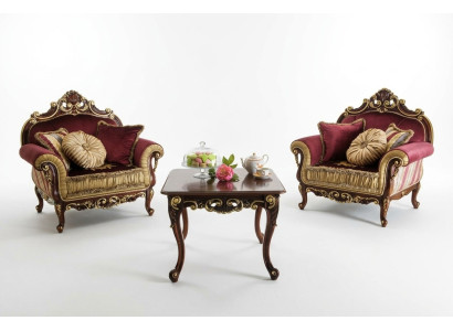 Garnituur Stoel Stoelen Relax Groep Nieuw Lounge Ontwerp Fauteuil Hout Club 2x Set Nieuw