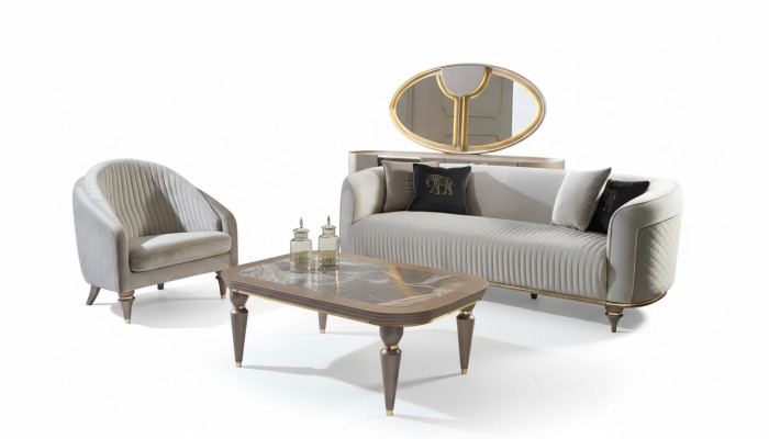 Sofa set 3+1 zitsbanken in Italiaanse stijl Designer gestoffeerde banken Nieuw