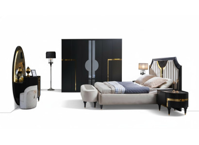 Bed 2x Nightstand 3-piece Set Design Luxury Complete Sets Bedroom Complete