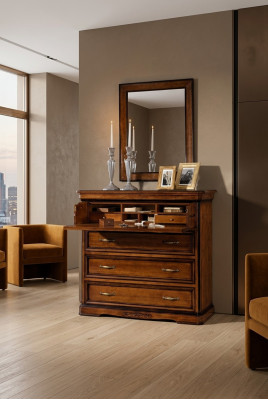 Ladenkast met spiegel Moderne Ladenkasten Hout Ontwerp 2-delige Slaapkamer Set Nieuw