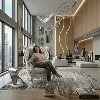 Ontwerp Bank Sofa Zitter Stof Lounge Club Nieuw Bekleding Luxe Zit Ontspanningsstoel