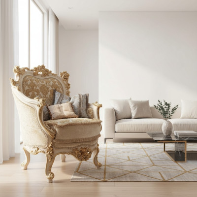 Klassieke fauteuil bank bank stoel tv clubsessel Italiaanse meubels Nieuw