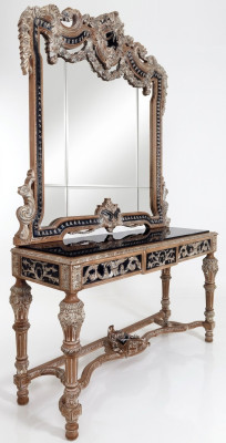 Wandspiegel Landhuis stijl console kaptafel met spiegel console tafel bruin