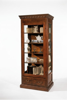 Meubels Massief houten vitrines Glazen kast Echt houten dressoir Vitrine Woonkamer