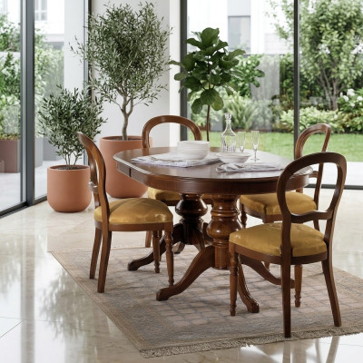 Eetkamer meubelgroep Italië meubelset met 5 delen Eettafel 4 stoelen Luxe