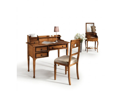 Houten tafel Stoel Tafels 2-delig Inrichting Echt hout Kantoor Bureau Stoel Tafel