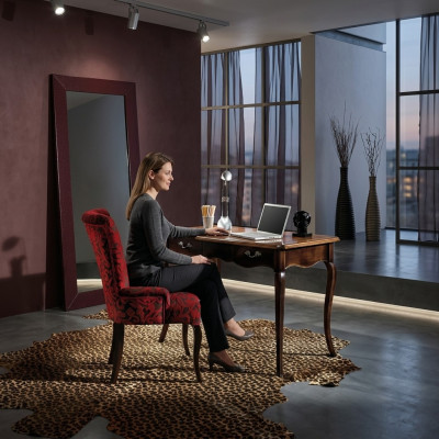 Tafel, houten tafel, stoel, tafels 3-delige inrichting, echt hout, kantoor, bureau, stoel