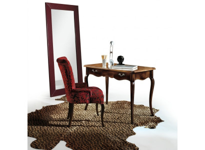 Tafel, houten tafel, stoel, tafels 3-delige inrichting, echt hout, kantoor, bureau, stoel