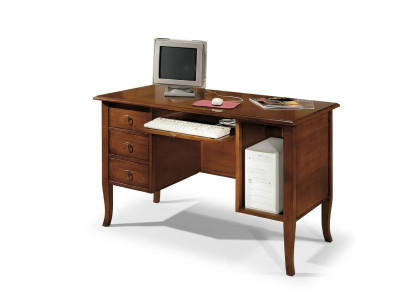 Italiaans bureau met uitschuifbare laden van massief hout.
