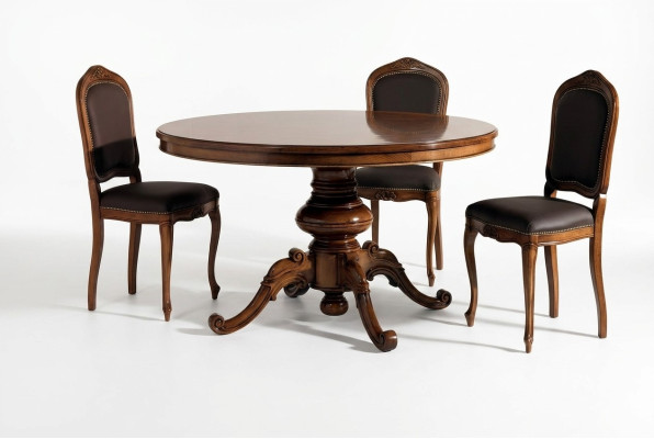 Eetgroep Eettafel Tafel Tafels 4x Armstoel Set Stoel Rond 5-delig Groep Salon