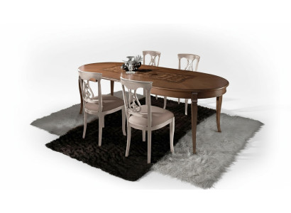 Eetkamerset Eetgroep Klassiek echt hout 4-delige set Stoelcombinatie 4x Stoelen
