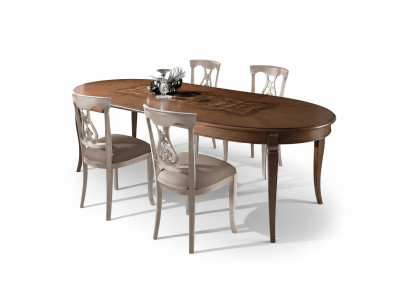 Compleet set eettafel 4x stoelen eetkamer set eetgroep houten tafel tafels 5-delig