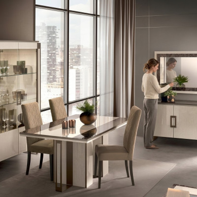 Eetkamerset 3-dlg. Eettafel Vitrine Dressoir modern eetkamer meubelset Italië