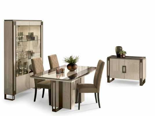 Eetkamerset 3-dlg. Eettafel Vitrine Dressoir modern eetkamer meubelset Italië